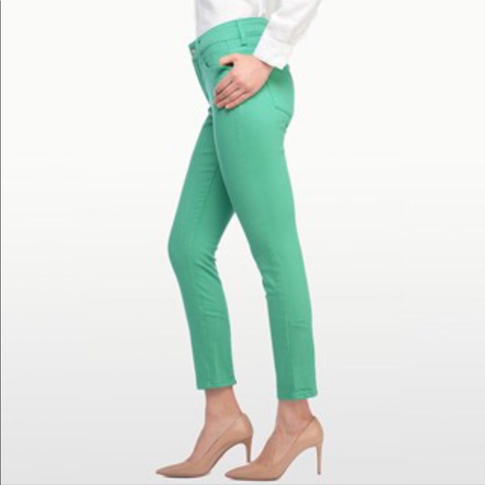 NYDJ Jill Ankle Fit  Teal Green Jeans